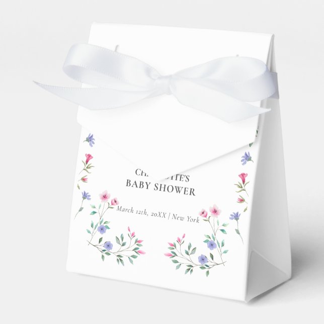 Baby im Blut | Einfache Wildblume Kinderdusche Geschenkschachtel (Vorderseite)