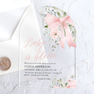 Baby im Blütenkleid - Florale Babyparty für Mädche Acryleinladungen