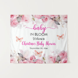 Baby im Blütenstaub Rose Babydusche Hintergrund Wandteppich
