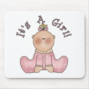 Baby im Sleeper Es ist ein Mädchen Mousepad
