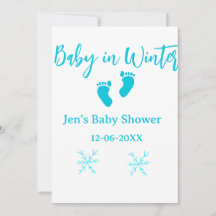 Baby im Winter duschen blaue Babyfüße Schneeflocke
