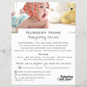 Baby in Babysitter, Kinderbetreuung, Kinderzimmer- Flyer