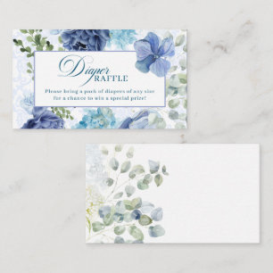 Baby in blauen Baby Dusche Windel Gewinnspiel Begleitkarte