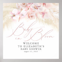 Baby in Bloom - Affiche de bienvenue Baby shower