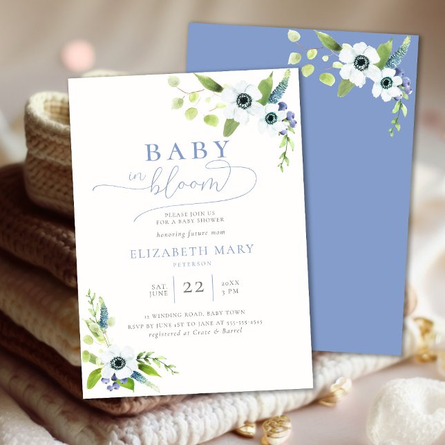 Baby in Bloom Anemones Bloral Boy Baby Dusche Einladung (Von Creator hochgeladen)