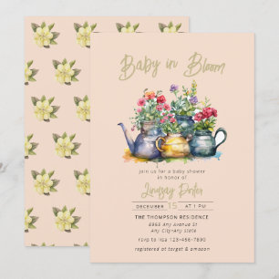Baby in Bloom   Aquarell-Baby-Party Einladung