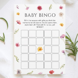 Baby in Bloom Baby Dusche Bingo Game Card Einladung