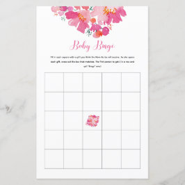 Baby in Bloom Baby Dusche Bingo Spiel Aktivität