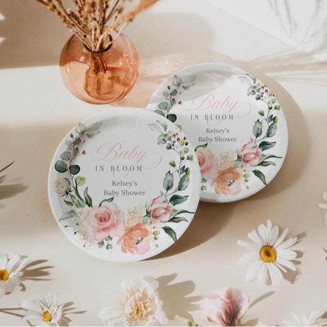 Baby in Bloom Baby Dusche Blumenpapier Teller (baby in bloom baby shower plates and decorations)