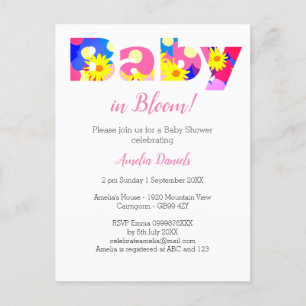 Baby in Bloom Baby Dusche Einladung