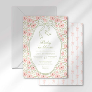 Baby in Bloom Baby Dusche Einladung