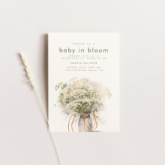 Baby in Bloom Baby Dusche Einladung