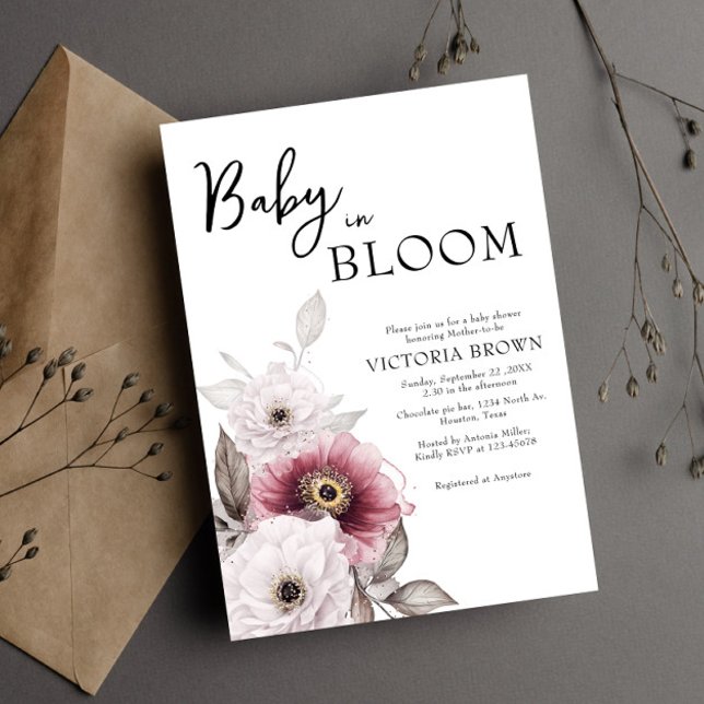 Baby in Bloom Baby Dusche Einladung (Von Creator hochgeladen)