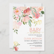 Baby in Bloom Baby Dusche Einladung