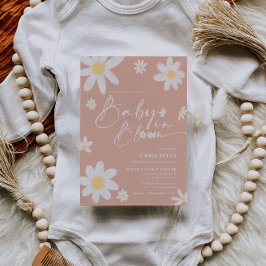 Baby in Bloom Baby Dusche Einladung Rosa Daisy