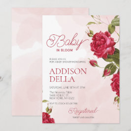 Baby in Bloom Baby Dusche Frühjahrsblüte Einladung