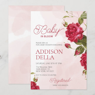 Baby in Bloom Baby Dusche Frühjahrsblüte Einladung