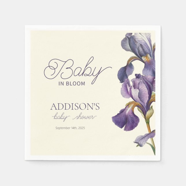 Baby in Bloom Baby Dusche Frühjahrsblüte Serviette (Vorderseite)