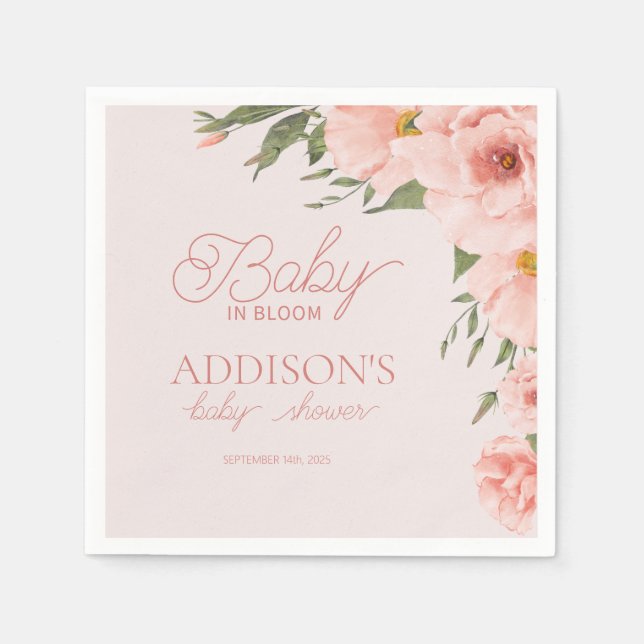 Baby in Bloom Baby Dusche Frühjahrsblüte Serviette (Vorderseite)
