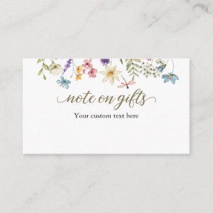 Baby in Bloom Baby Dusche Hinweis auf Geschenke Begleitkarte