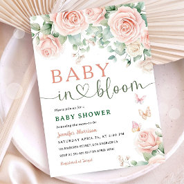 Baby in Bloom Baby Dusche Roses Girl Floral Einladung