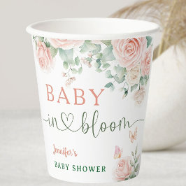 Baby in Bloom Baby Dusche Roses Girl Floral Pappbecher