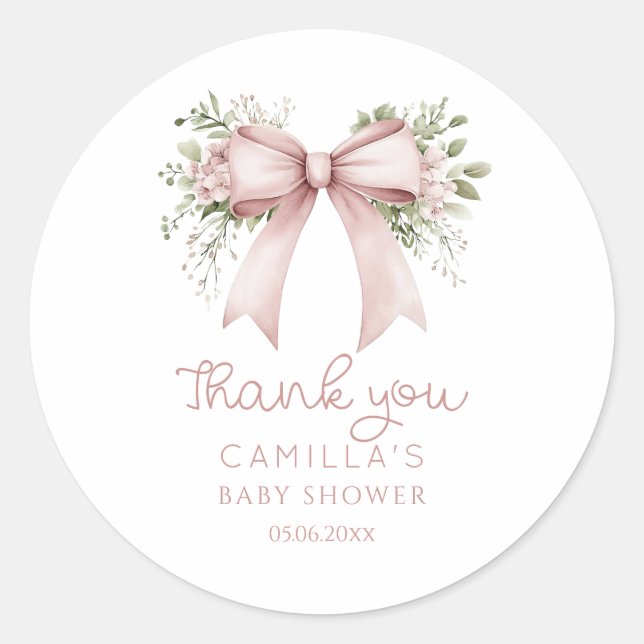 Baby in Bloom Baby Dusche Runder Aufkleber (Vorderseite)