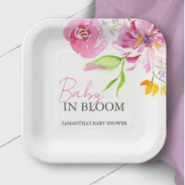 Baby in Bloom Baby Dusche verfügbar Pappteller