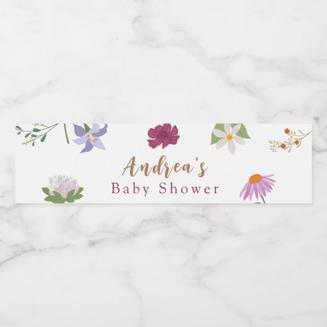 Baby in Bloom Baby Dusche Wasser Flasche Etikett (Einzelnes Label)