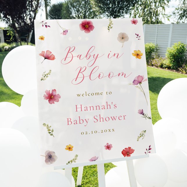Baby in Bloom Baby Dusche Willkommen Acrylschild (Von Creator hochgeladen)