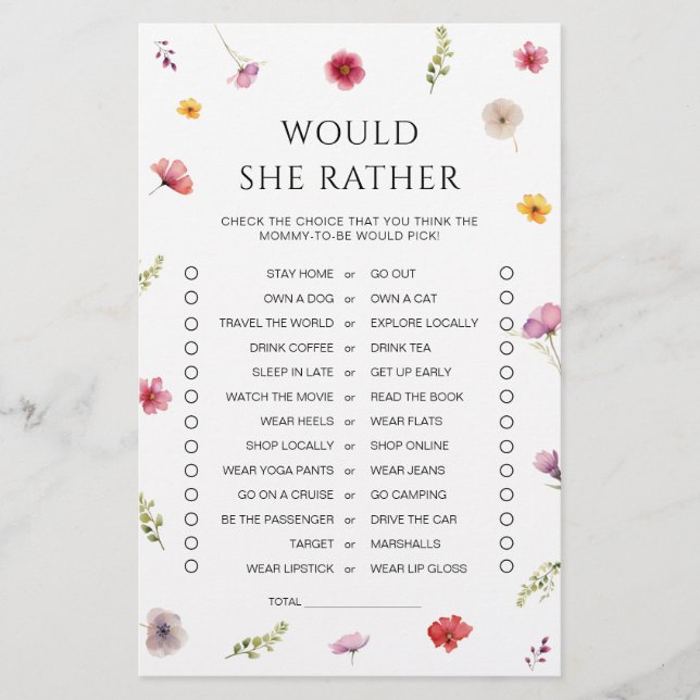 Baby in Bloom Baby Dusche würde sie eher spielen (Vorderseite)