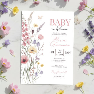 Baby in Bloom Baby-Einladung zur Babyparty mit Wil Einladung