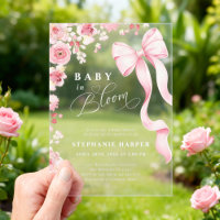 Baby In Bloom Baby Shower Acryl-Einladung