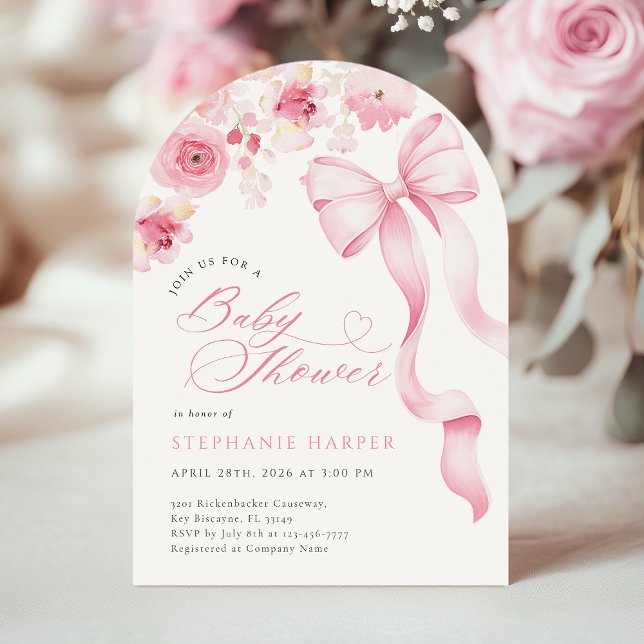 Baby In Bloom Baby Shower Arched Invitation  Einladung (Von Creator hochgeladen)