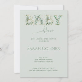 Baby in Bloom Baby Shower Eucalyptus Invitation Einladung
