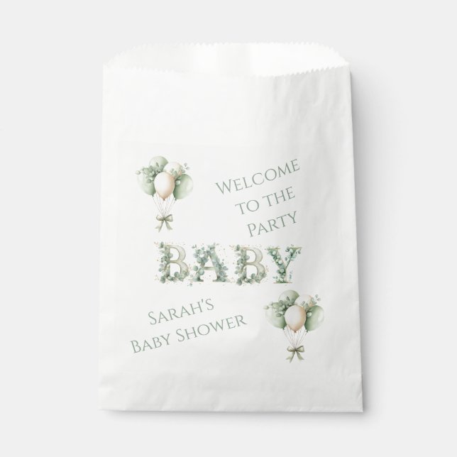Baby in bloom Baby Shower Favor Bags Geschenktütchen (Vorderseite)