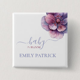 Baby in bloom | baby shower floral button
