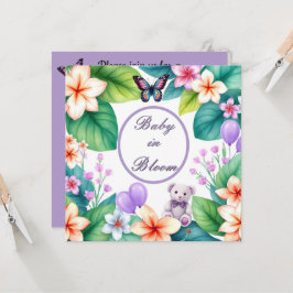 Baby in Bloom baby shower floral unisex invitation