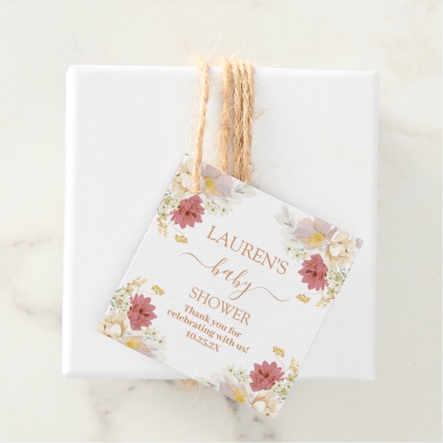 Baby in Bloom Baby Shower Girl Geschenkanhänger (Beispiel)