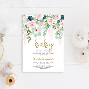 Baby in Bloom baby shower girl Invitation