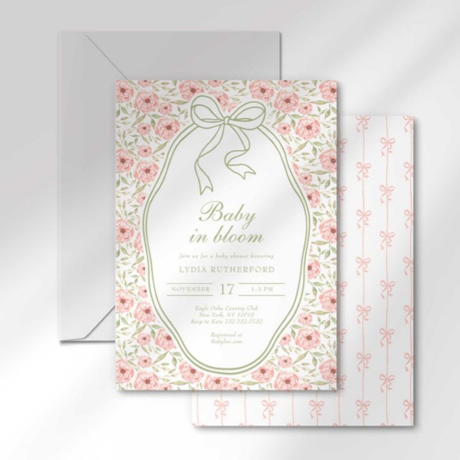 Baby in Bloom Baby shower Invitation (Créateur téléchargé)