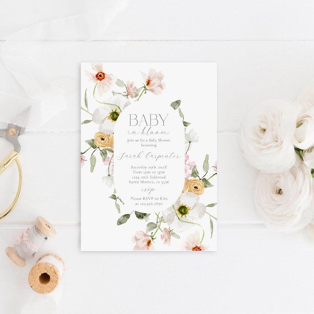 Baby in Bloom Baby shower Invitation (Créateur téléchargé)