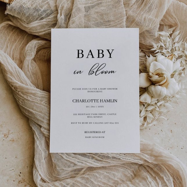 Baby in Bloom Baby shower Invitation (Baby in Bloom Baby Shower Invitation)
