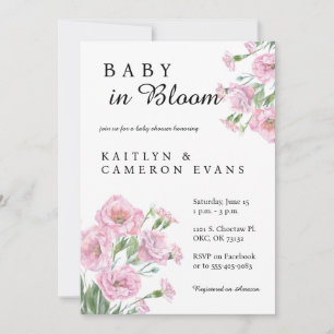Baby in Bloom Baby shower Invitation