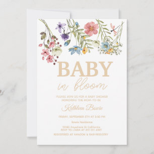 Baby in Bloom Baby shower Invitation Bundle