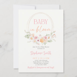 Baby in Bloom Baby shower Invitation fille