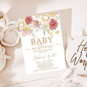 Baby in Bloom Baby shower Invitation fille