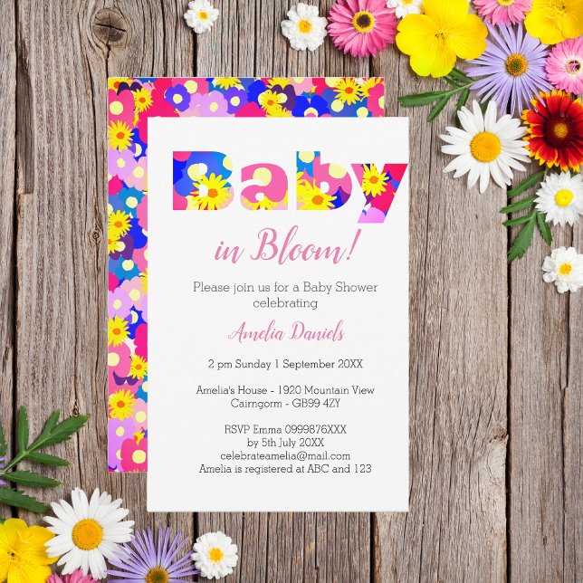Baby in Bloom Baby shower rose Invitation (Super cute Baby in Bloom invitations. 🌺)