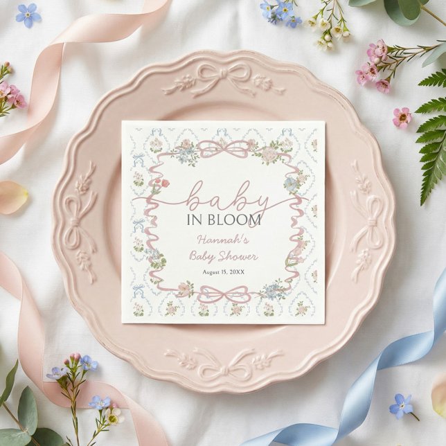 Baby in Bloom Baby Shower  Serviette (Von Creator hochgeladen)
