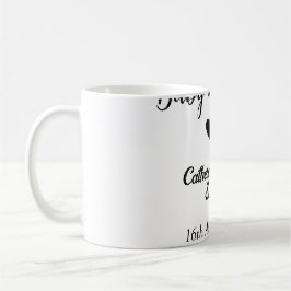 Baby in bloom baby shower simple black heart date kaffeetasse